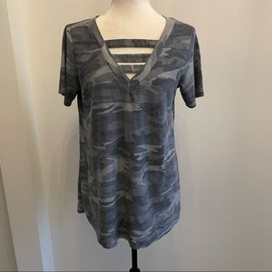Heimish U.S.A. Camouflage Strap V Neck Tee